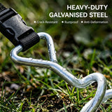 SPORTNOW Trampoline Anchor Kit with 4 Galvanised Steel Spiral Stakes & Adjustable Straps – 32cm Ground Anchors