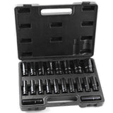 20-Piece Heavy Duty Deep Impact Socket Set, 1/2 Inch Drive, 6 Point Metric 8–32 mm with Storage Case