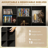 HOMCOM CD and DVD Storage Tower with 27 Compartments and 21 Adjustable Shelves – Media Rack, Black