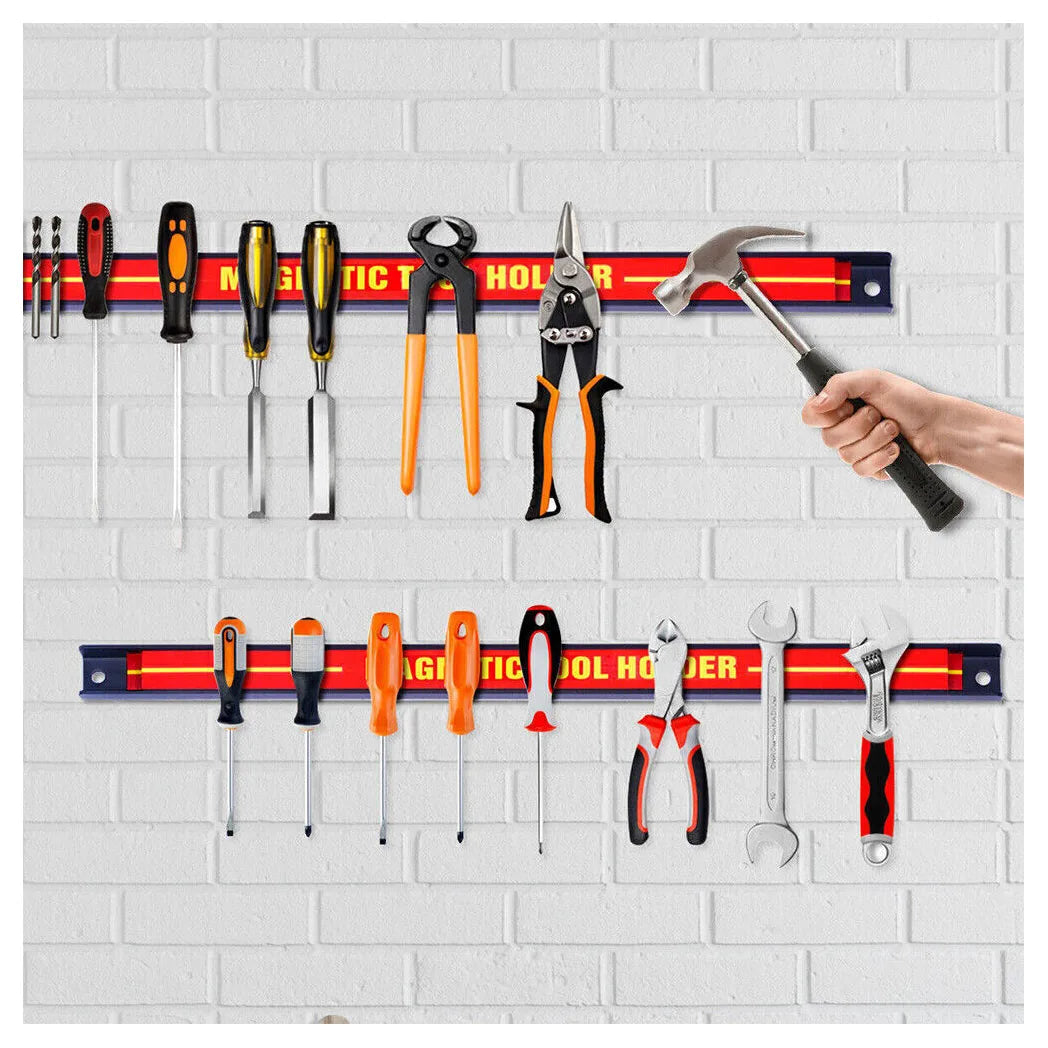 Magnetic Tool Holder Strips, 6 x 18 Inch Heavy Duty Steel Bars – Garage and Workshop Wall Storage Rack