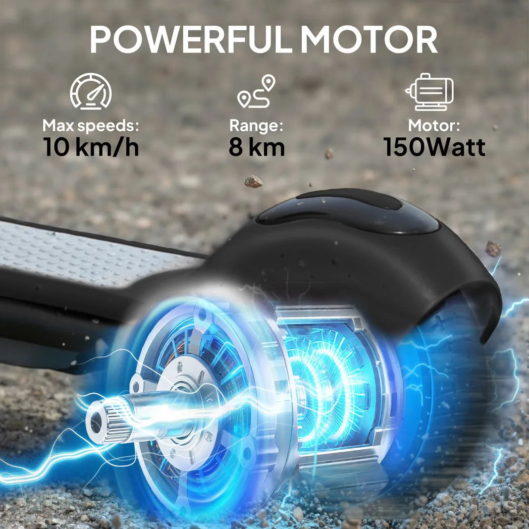 SPORTNOW Electric Scooter for Kids with LED Display, Kick-to-Start 110W Motor and RGB Lights – Green