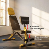 SPORTNOW Adjustable Weight Bench with 6 Backrest Positions – Foldable Incline Decline Bench, 300kg, Yellow