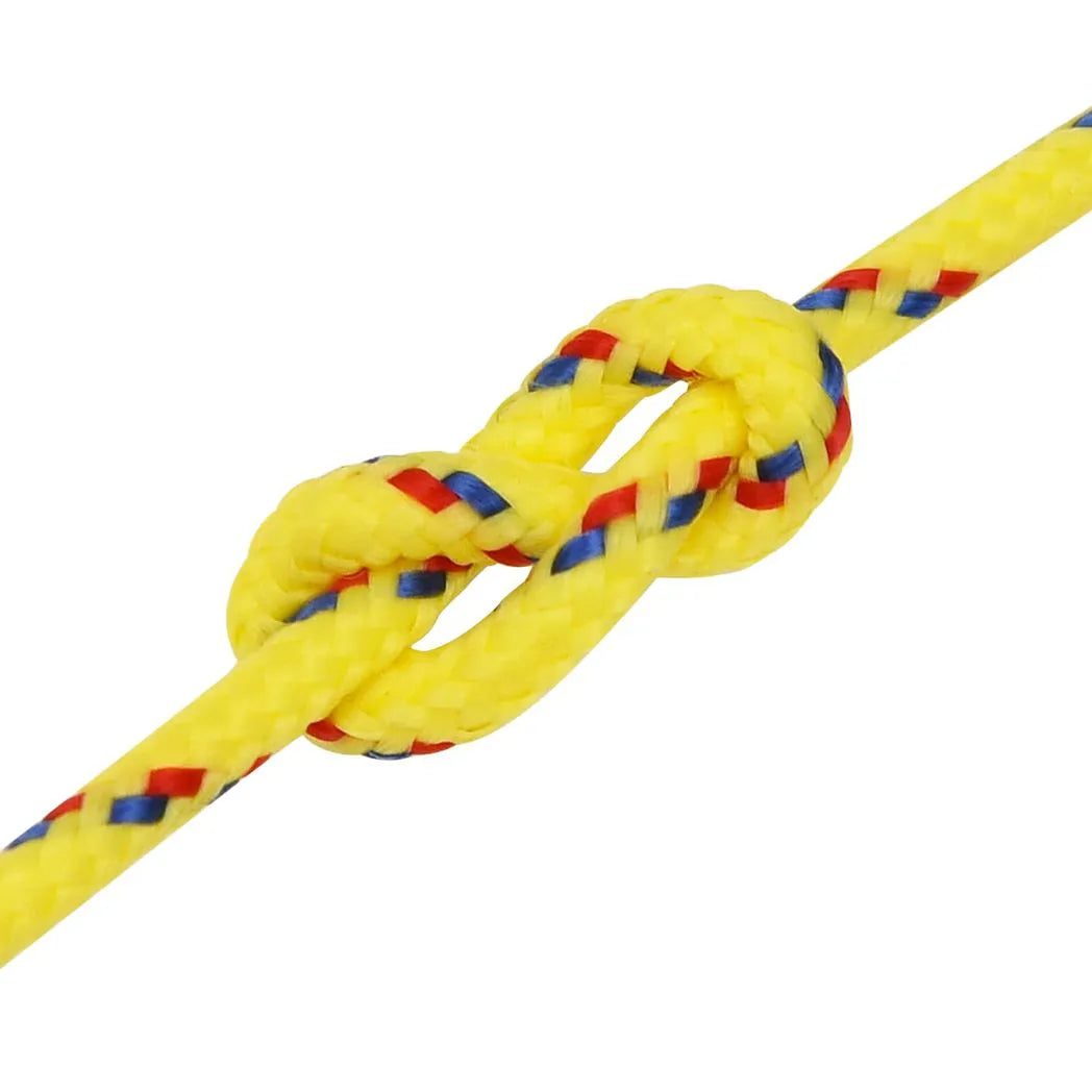 vidaXL Multipurpose Utility Rope 4 mm 25 m Yellow PP 105 kg Max Load