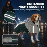 PawHut Waterproof Dog Raincoat with Hood – Breathable, Reflective, Leash Hole, Medium Dogs, Green
