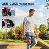 HOMCOM One-Click Folding Kick Scooter with Adjustable Handlebar, Dual Brakes & Kickstand – Push Scooter for Ages 14+, Red