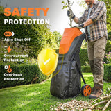 Outsunny 2500 W Electric Wood Chipper with 45L Collection Bag, 4300 RPM, 44 mm Cutting Diameter – Garden Shredder
