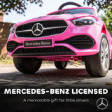 AIYAPLAY 4 in 1 Licensed Mercedes-Benz Ride On Push Car with Canopy, Guardrails, Horn and Music – 12–36 Months, Pink