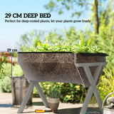 Outsunny Wooden Raised Garden Bed with Legs and Bed Liner – Elevated Fir Wood Planter Box, 178L, Light Grey