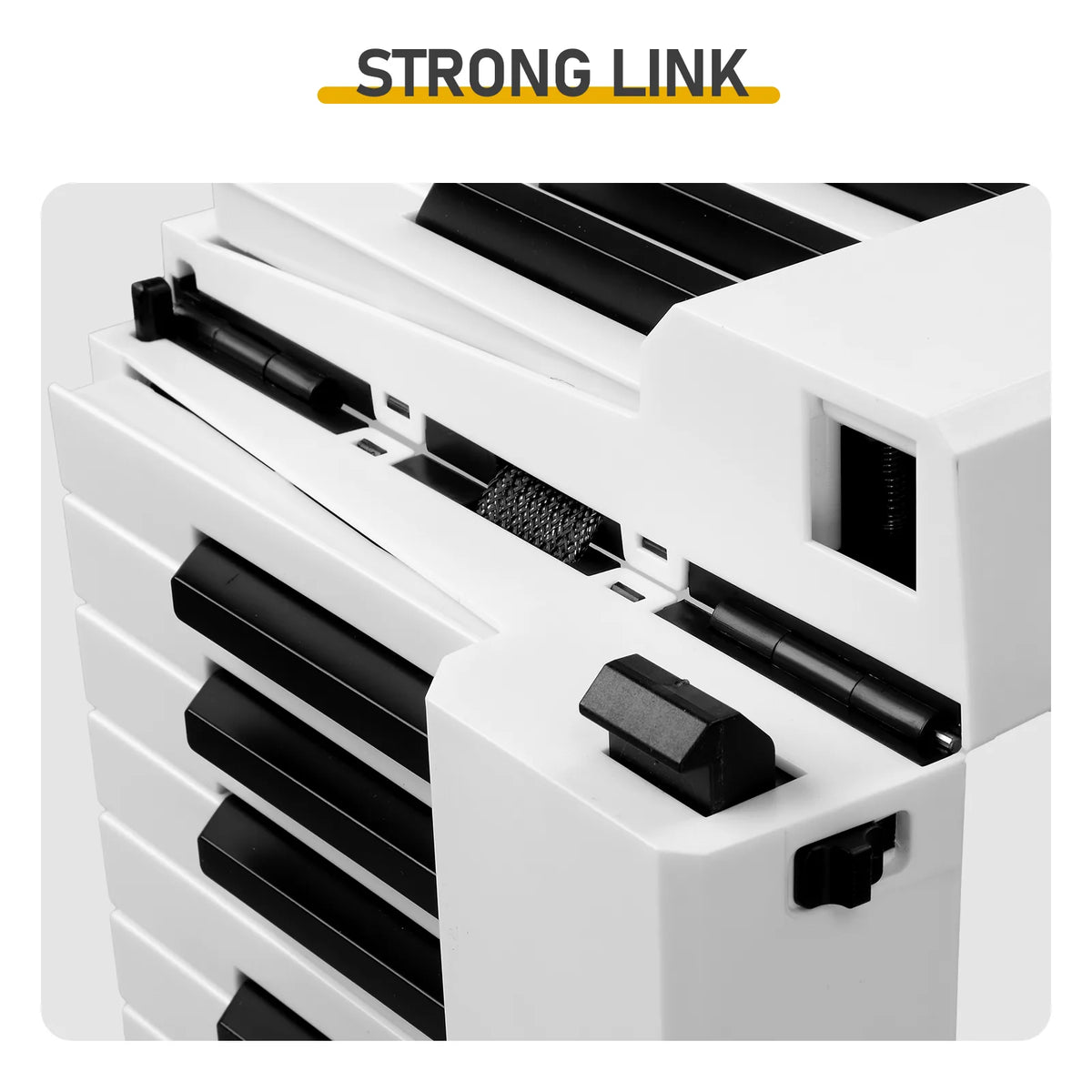 88 Key Folding Digital Piano with Semi-Weighted Keys, Bluetooth MIDI & Stand – Portable Keyboard, White