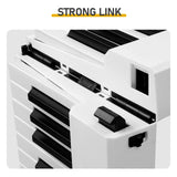 88 Key Folding Digital Piano with Semi-Weighted Keys, Bluetooth MIDI & Stand – Portable Keyboard, White
