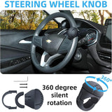 Steering Wheel Spinner Knob, 360° Rotatable – Non-Slip Silicone Grip for Cars, Trucks, Boats & Tractors, Black