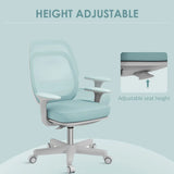 Vinsetto Mesh Back Office Chair with 44–56cm Adjustable Height, Swivel Seat & Castors – Light Green