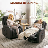 HOMCOM PU Leather Massage Recliner Chair with Heat, Extended Footrest, Cup Holders & Side Pockets – Dark Brown