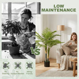 HOMCOM Artificial Palm Tree with 14 PEVA Leaves