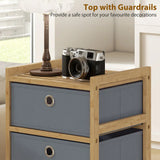HOMCOM Narrow Chest of Drawers with 3 Fabric Drawers and Bamboo Frame – Slim Bedroom Dresser, Light Grey