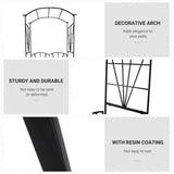 Outsunny 2 Seater Metal Garden Bench with Arch for Climbing Plants and Vines – Outdoor Patio Loveseat, Black