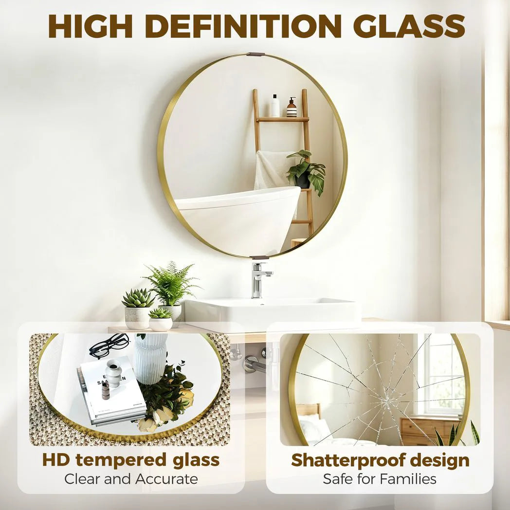 HOMCOM Round Wall Mirror 61 cm