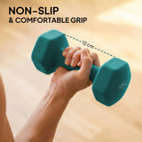 SPORTNOW Hex Dumbbell Set with Storage Rack, 18kg Total (2 x 1kg, 2 x 3kg, 2 x 5kg) – Non-Slip Hand Weights
