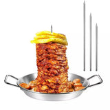 Stainless Steel Vertical Al Pastor Skewer for Grill, Oven & Smoker – Food-Grade Upright Kebab Stand with Drip Base