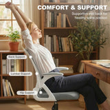 HOMCOM Painting Chair with Mesh Back, Adjustable Footrest & Flip-up Armrests – Sit-Stand Desk Chair, Grey