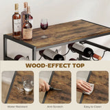 HOMCOM 6 Tier Free Standing Wine Rack for 30 Bottles with Wood-Effect Top, Rustic Brown