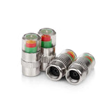 4 Pack Tyre Valve Caps with Clear Pressure Indicator Window – Lightweight Wheel Dust Caps for Car & Motorcycle