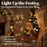 Outsunny Lighted Rattan Reindeer & Sleigh – 2 Piece