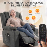 HOMCOM Dual Motor Electric Riser Recliner Chair with Massage & Heat – 55° Lift Chair for Elderly, Dark Grey