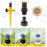 8 Piece 360° Rotating Garden Lawn Sprinkler Spike Set – Automatic Watering Hose Sprinklers, Yellow