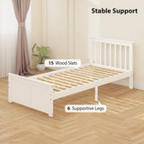 HOMCOM Wooden Single Bed Frame with Two Wheeled Drawers – Pine Wood Storage Bed, 3ft, White