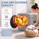 HOMCOM 4kg Vented Tumble Dryer with Stainless Steel Drum, 800W Compact Freestanding Dryer, Silver