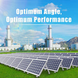 Aluminium Solar Panel Mounting Brackets with Adjustable 15–30° Tilt – Telescopic Wall & Roof Mount, Silver