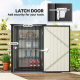 Outsunny 3.3 x 3.4ft Lean-To Galvanised Steel Garden Shed with Lockable Door, Dark Grey