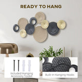 HOMCOM 3D Hand-Painted Metal Wall Art