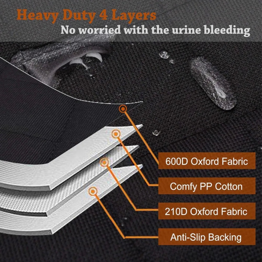 Waterproof Rear Dog Car Seat Cover with Zipped Armrest Access – Back Seat Protector for Cars, Black