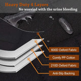 Waterproof Rear Dog Car Seat Cover with Zipped Armrest Access – Back Seat Protector for Cars, Black