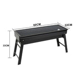 Large Portable Folding Charcoal BBQ Grill – Tabletop Barbecue for Camping, Picnics and Garden Parties, Black