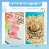 PawHut Hamster Cage with Water Bottle, Exercise Wheel, Play Tubes & Ramps – Small Animal Habitat, Light Blue