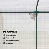 Outsunny Mini Greenhouse with Roll-Up Door & 2 Mesh Windows – Steel Frame, PE Cover, 200 x 75 x 188cm, White