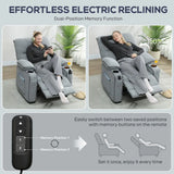 HOMCOM Electric Massage Recliner Armchair with Vibration, Heat and Memory Function – Velvet Chair, Grey