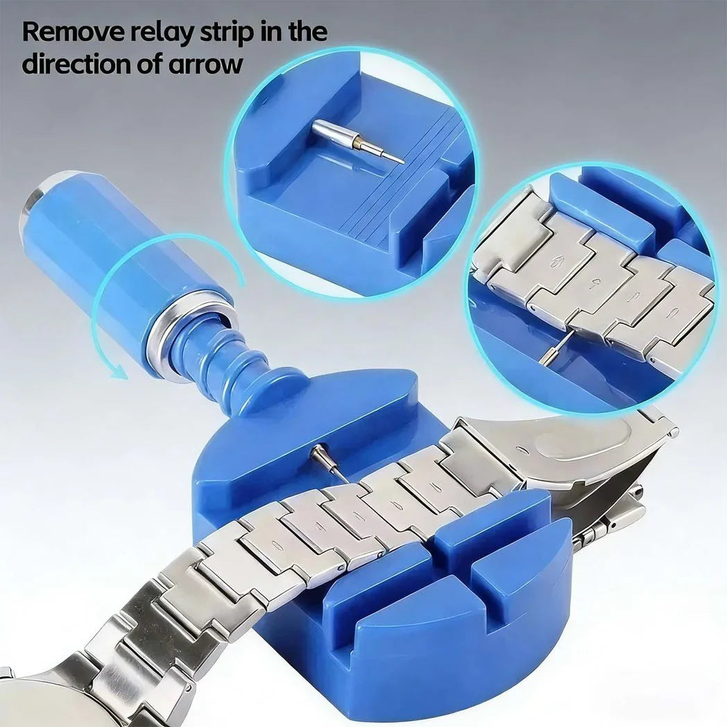 147 Piece Watch Repair Tool Kit with Case Opener, Spring Bar Tools & Tweezers – Watchmaker Set in Nylon Case
