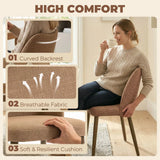 HOMCOM Set of 2 Linen-Look Dining Chairs with Padded Seat and Rubberwood Legs – Kitchen Seating, Brown