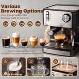 HOMCOM 20-Bar Semi-Automatic Espresso Machine with Frother Wand and 1.6 L Water Tank – Cappuccino Maker, Black