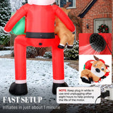 Outsunny 9.3ft Giant Christmas Inflatable Hanging Santa Claus with Reindeer, Gift Box and LED Lights – Outdoor Garden Decoration