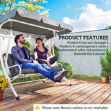 Outsunny 2 Seater Garden Bench and Swing Chair Cushion with Ties, 110 x 120cm, Black