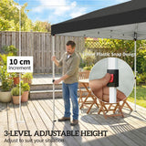 Outsunny 3 x 6m Pop Up Gazebo with 6 Sidewalls and Wheeled Bag, UPF 50, Black