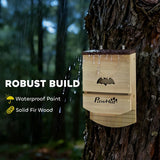 PawHut Bat Boxes, Pack of 3 Wooden Bat Houses with Hanging Hook – Garden Wildlife Roosts, Natural