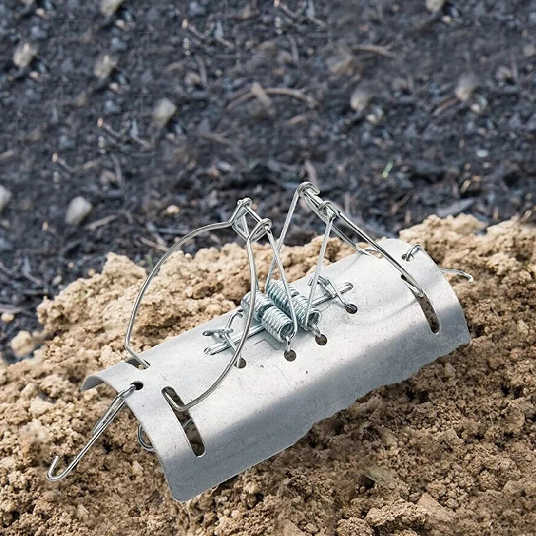 Pack of 5 Tunnel Mole Traps – Rust-Resistant Reusable Quick-Kill Garden Mole Control, Silver