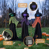 HOMCOM 120cm Witches Holding Hands Halloween Decorations Outdoor Indoor