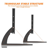 Universal Tabletop TV Stand Base for 27–65 Inch Screens – Heavy-Duty Iron VESA Pedestal Mount, Black